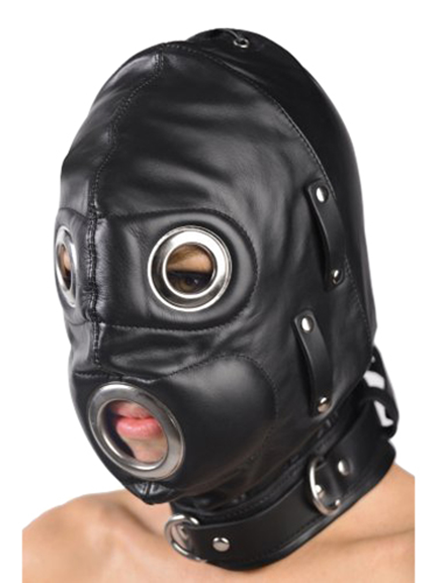 Vollkommen einschränkende Kappe aus Leder - klein/mittelgroß