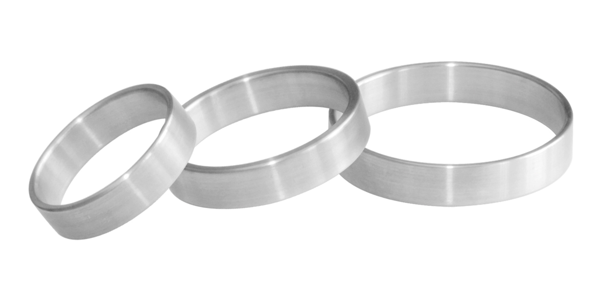 Aluringe 3Set poliert breit